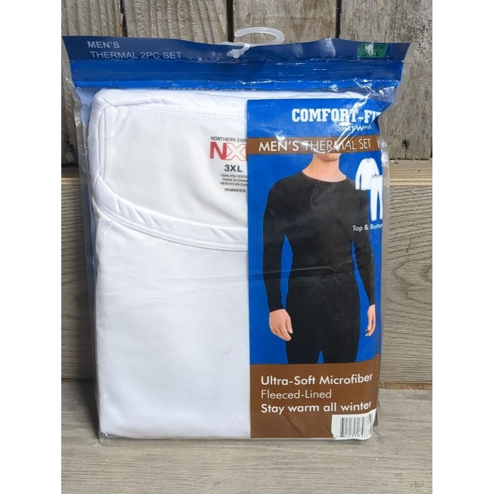 Men's Comfort Fit Fleece Lined Thermal Set, Unopened, Size 3X